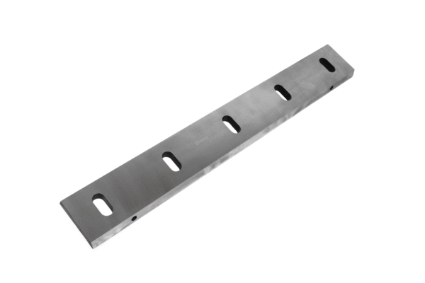 Short slotted stator knife — 5 oval slots, thick body